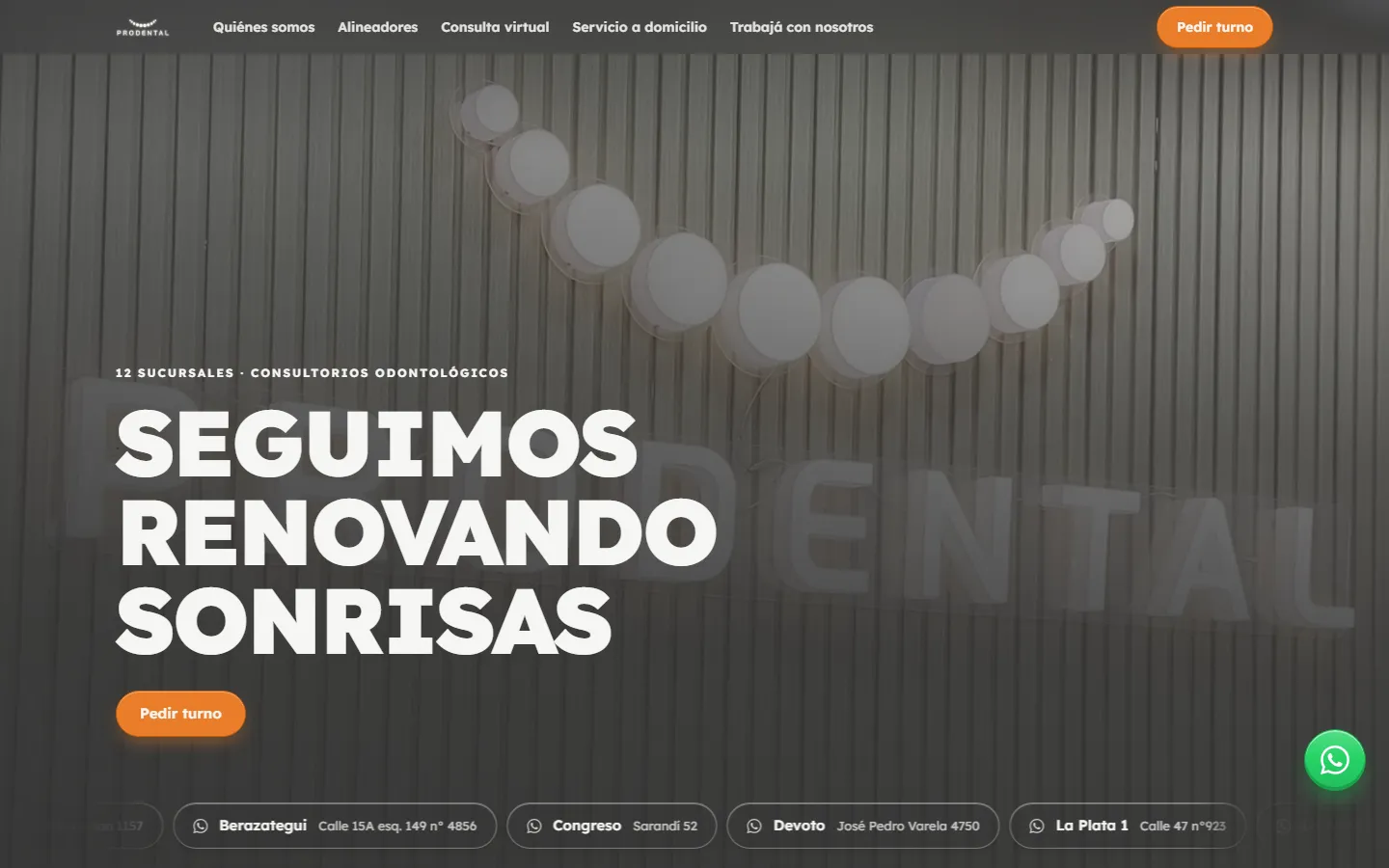 Sitio web de Prodental — clínicas odontológicas